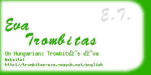 eva trombitas business card